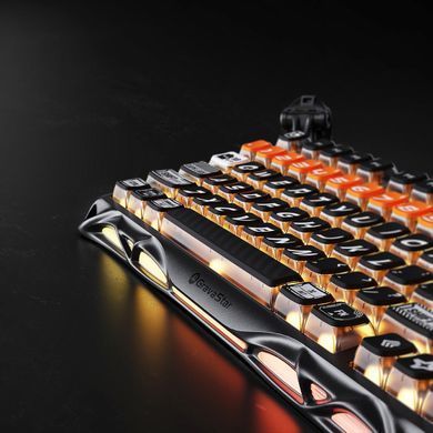 Клавіатура механічна GravaStar Mercury K1 Pro 80keys, GravaStar x Kailh Speedy Mint, BT/WL/USB, RGB, CyberFlare (GSK1PRO_BO_BLK) [114356]