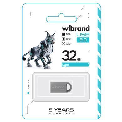 Флеш-накопичувач Wibrand USB 2.0 Lynx 32Gb Silver (WI2.0/LY32M2S) [802953]