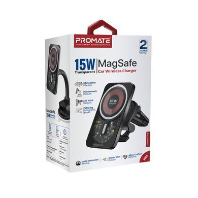 Автомобільний зарядний пристрій з тримачем Promate LucidMount-15 Black (lucidmount-15.black) [603211]