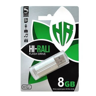 Флеш-накопичувач USB 8GB Hi-Rali Corsair Series Silver (HI-8GBCORSL) [607149]