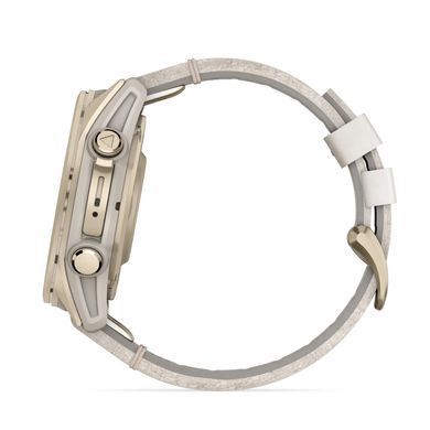 Смарт-годинник Garmin fenix 8 43mm, AMOLED, Saph, SftGldSS/FogGryLeatherBnd, Excl, GPS (010-02903-40) [715917]