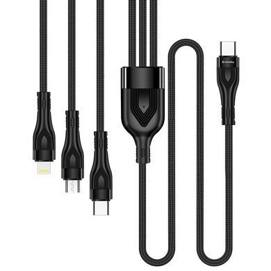 Кабель ColorWay Lightning + micro USB + USB Type-C (M/M), 3.0 А, 1.2 м, Black (CW-CBPDU3060-BK) [613612]