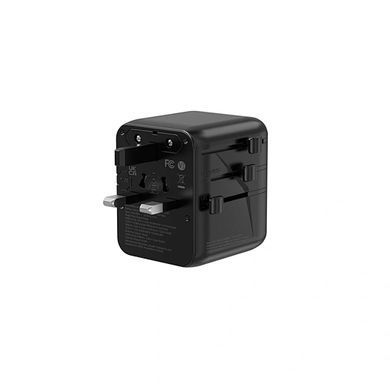 Мережевий фільтр WIWU 25W Warrior GaN Universal Adapter 2C1A Wi-UA011 Black (6977703656626) [806490]
