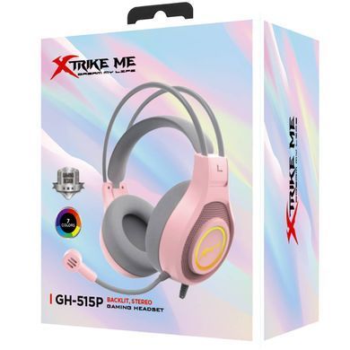 Ігрова гарнітура XTRIKE ME GH-515, USB+3.5мм, 7 режимів RGB, кабель 2м, рожева (GH-515P) [401852]