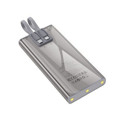 Зовнішній акумулятор HOCO J104 Discovery edition 22.5W fully compatible power bank with cable(10000mAh) Gray (6931474788955) [805550]