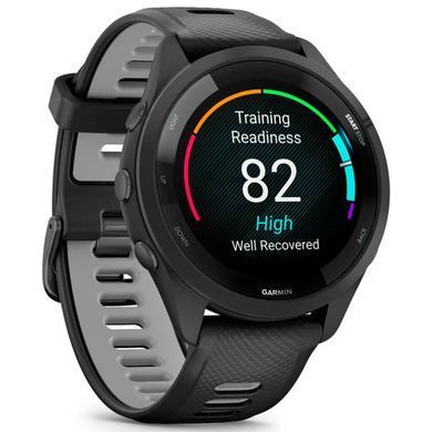 Смарт-годинник Garmin Forerunner 265 Black Bezel and Case with Black/Powder Gray Silicone Band (010-02810-50) [608223]