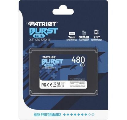 Накопичувач SSD 480GB Patriot Burst Elite 2.5" SATAIII TLC (PBE480GS25SSDR) [607887]