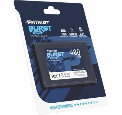 Накопичувач SSD 480GB Patriot Burst Elite 2.5" SATAIII TLC (PBE480GS25SSDR) [607887]