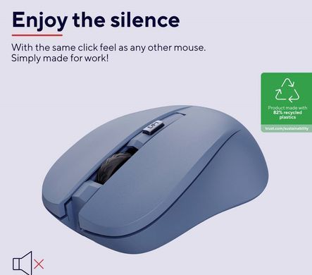 Миша Trust Mydo Silent, WL, синій (25041_TRUST) [104066]
