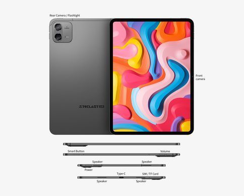 Планшет Teclast ArtPad Air 11" 8ГБ, 128ГБ, LTE, 8000мА&bull;год, Android, сірий (6940709687987) [112412]