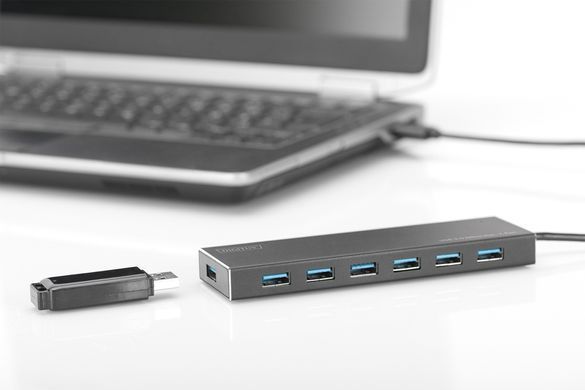 Хаб DIGITUS USB-A > 7хUSB-А, активний (DA-70241-1) [108804]
