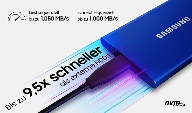 Портативний SSD Samsung 1TB USB 3.2 Gen 2 Type-C T7 (MU-PC1T0T/WW) [109281]