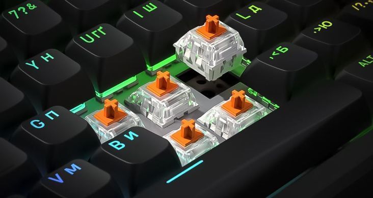 Клавіатура бездротова Hator Rockfall 3 Mecha TKL Wireless Orange Black (HTK850UA) [606074]