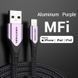 Кабель USB 2.0 AM-Lightning M, 2.0м 2.4A Aluminum Alloy Purple Vention (LABVH) [402457], фото 2