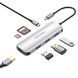 USB-хаб Vention USB-C to HDMI/USB 3.0x3/SD/TF/PD Docking Station Gray 0.15M Aluminum Alloy Type (TOJHB) [802755], фото 2