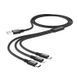 Кабель HOCO X14 3-in-1 Times speed charging cable iP+Micro+Type-C Black (6931474719157) [805284], фото 3