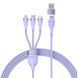 Кабель Baseus Flash Series Ⅱ Two-for-three Charging Cable U+C to M+L+C 100W 1.2m Purple (CASS030105) [802616], фото 1