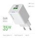 Мережевий зарядний пристрій ColorWay GaN Mini 35W PD Port PPS USB (Type-C PD + USB QC4.0) White (CW-CHS055PD-WT) [603366], фото 7