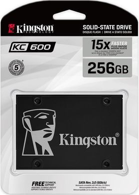 Накопичувач SSD Kingston 2.5" 256GB SATA KC600 (SKC600/256G) [109277]