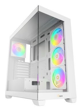 Корпус для комп'ютера ATX W/O PSU GAMMA C72 WH ARGB OCYPUS (GAMMA-C72-WHD400XX-GL) [502883]