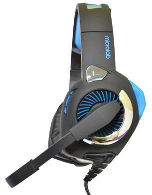 Гарнітура Microlab, 3,5мм+USB, Black-Blue (G4) [401780]