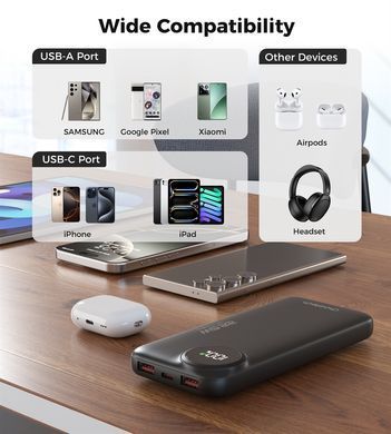 Універсальна мобільна батарея Choetech 10000mAh 22.5W Black (B791) [619608]