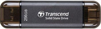 Портативний SSD Transcend 256GB USB 3.1 Gen 2 Type-A + Type-C ESD310 Чорний (TS256GESD310C) [115336]