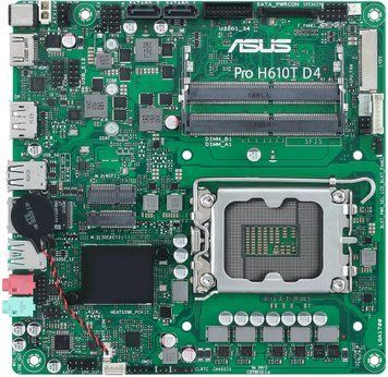 Материнcька плата ASUS PRO H610T-CSM s1700 H610 2xDDR5 M.2 HDMI DP LVDS Thin mITX (90MB1G60-M0EAYC) [111099]