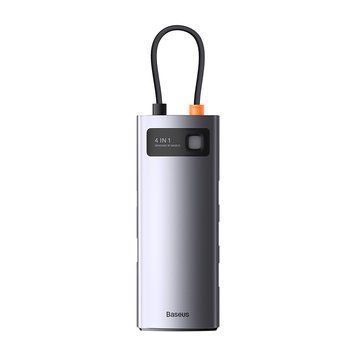 USB-хаб Baseus Metal Gleam Series 4-in-1 Multifunctional Type-C HUB Docking Station Gray（Type-C to USB3.0*4） (WKWG070013) [805453]
