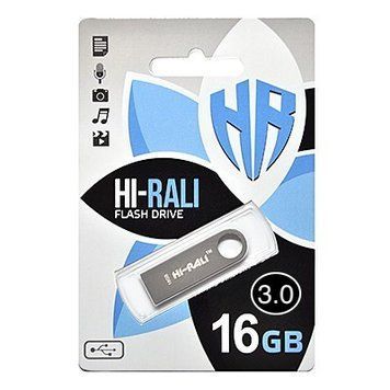 Флеш-накопичувач USB3.0 16GB Hi-Rali Shuttle Series Silver (HI-16GB3SHSL) [607100]