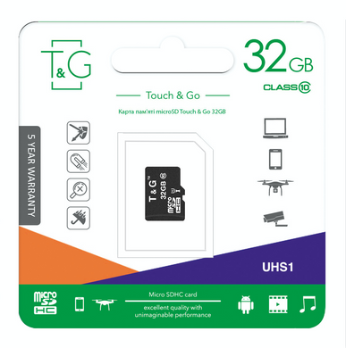 Карта пам`ятi MicroSDHC 32GB UHS-I Class 10 T&G (TG-32GBSD10U1-00) [606964]