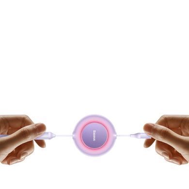 Кабель Baseus Bright Mirror 2 Series Retractable 3-in-1 Fast Charging Data Cable Type-C to M+L+C 100W 1.1m Purple (CAMJ010205) [802617]