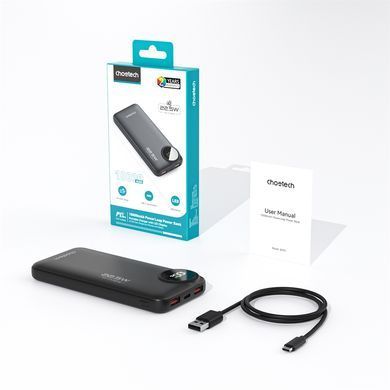 Універсальна мобільна батарея Choetech 10000mAh 22.5W Black (B791) [619608]