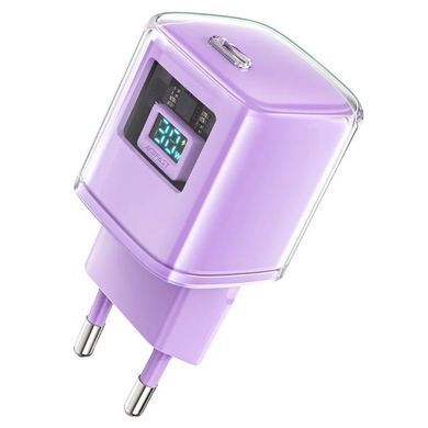 Зарядний пристрій 1xUSB-C 30W Gan A53 Fast Charger alfalfa purple Acefast (6974316282365) [402143]