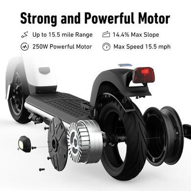 Електросамокат NIU KQi1 Sport Black 9", 250(450)W, 5.1Ah, 25km, 25km/h, 14%, App, 14,6 kg (K12342B1E11) [806648]