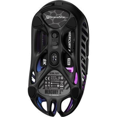 Миша GravaStar Mercury X Pro, 8K, BT/WL/USB-A, RGB, чорний (GSXPRO_BLK) [104190]