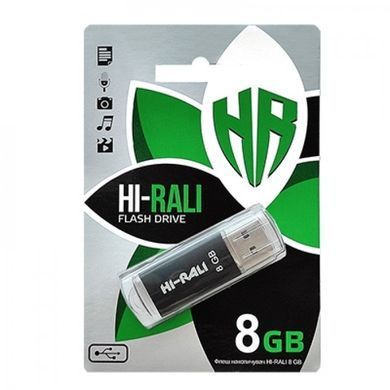 Флеш-накопичувач USB 8GB Hi-Rali Rocket Series Black (HI-8GBVCBK) [607150]