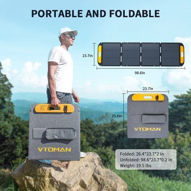 Сонячна панель Vtoman 200W Pro 48V IP67 MC-4/Anderson/XT60/DC5521 (VS200 Pro) [404445]