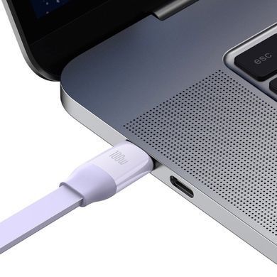 Кабель Baseus Bright Mirror 2 Series Retractable 3-in-1 Fast Charging Data Cable Type-C to M+L+C 100W 1.1m Purple (CAMJ010205) [802617]
