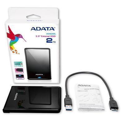 Зовнішній жорсткий диск PHD External 2.5'' ADATA USB 3.2 Gen. 1 DashDrive Classic HV620S 1TB Slim Black (AHV620S-1TU31-CBK) [803152]