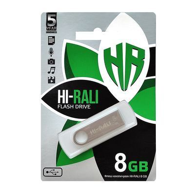 Флеш-накопичувач USB 8GB Hi-Rali Shuttle Series Silver (HI-8GBSHSL) [607201]