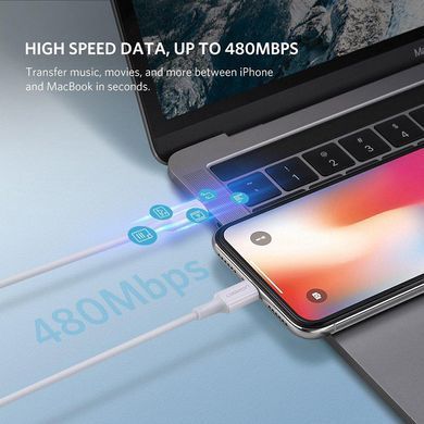 Кабель USB 2.0 Type-C M-Lightning M, 2 м, 3A, Nickel Plating ABS Shell Білий, US171 UGREEN (60749) [404198]