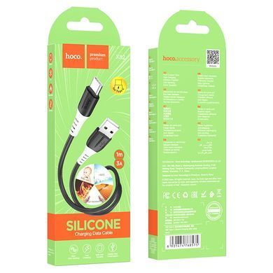 Кабель HOCO X82 USB to Type-C 3A, 1m, silicone, silicone connectors, Black (6931474768575) [804350]