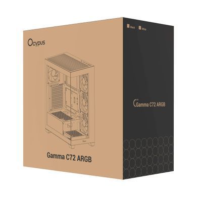 Корпус для комп'ютера ATX W/O PSU GAMMA C72 WH ARGB OCYPUS (GAMMA-C72-WHD400XX-GL) [502883]