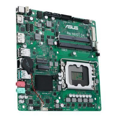 Материнcька плата ASUS PRO H610T-CSM s1700 H610 2xDDR5 M.2 HDMI DP LVDS Thin mITX (90MB1G60-M0EAYC) [111099]