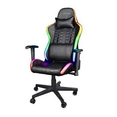 Крісло Trust GXT 716 Rizza, ПУ шкіра, 3D-Armrests, RGB, чорний (25376_TRUST) [111580]