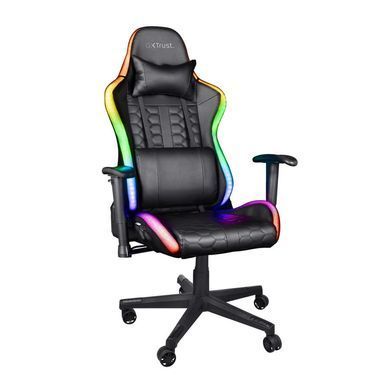 Крісло Trust GXT 716 Rizza, ПУ шкіра, 3D-Armrests, RGB, чорний (25376_TRUST) [111580]