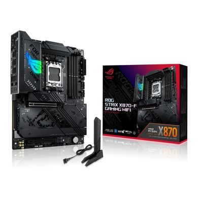 Материнcька плата ASUS ROG STRIX X870-F GAMING WIFI sAM5 X870 4xDDR5 M.2 HDMI DP Wi-Fi BT ATX (90MB1IV0-M0EAY0) [109487]
