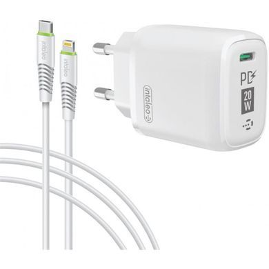 Мережевий зарядний пристрій Intaleo TCGQPD120L (1USBx3A) White + кабель Lightning (1283126510007) [603087]