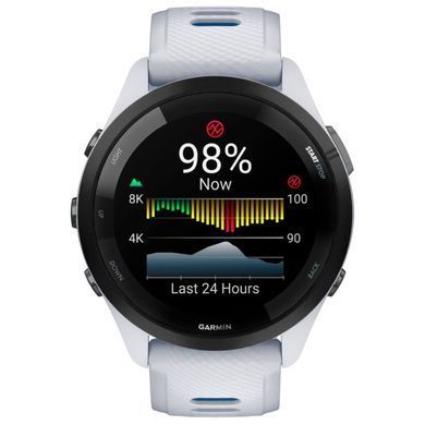 Смарт-годинник Garmin Forerunner 265 Black Bezel with Whitestone Case and Whitestone/Tidal Blue Silicone Band (010-02810-51) [608224]